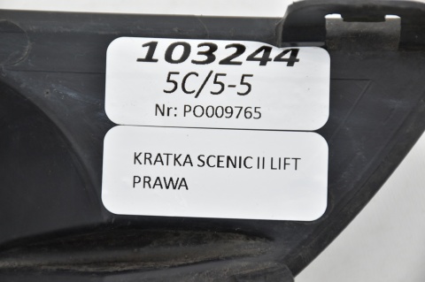 KRATKA HALOGENU PRAWY PRZÓD RENAULT SCENIC II LIFT