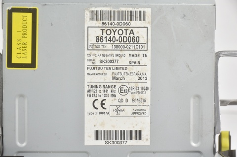 RADIO NAWIGACJA TOYOTA YARIS III 86140-0D060 UK