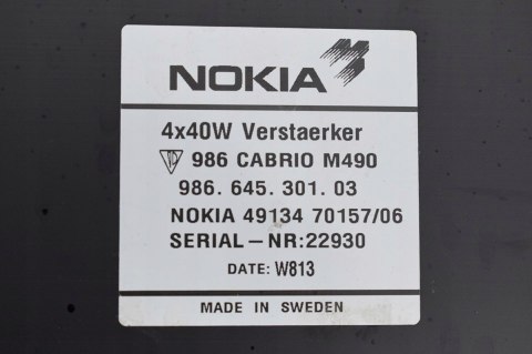 WZMACNIACZ NOKIA PORSCHE BOXSTER 986 98664530103